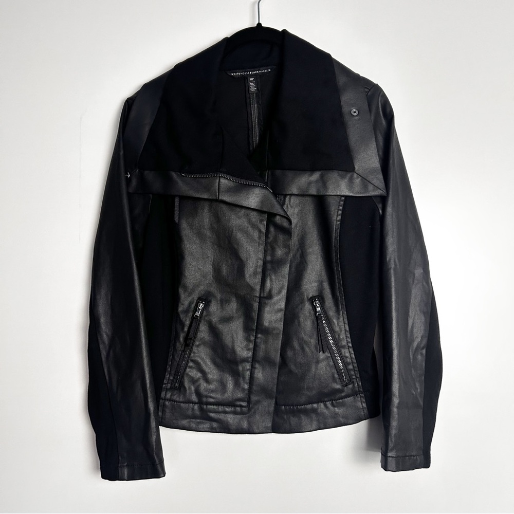 Faux leather biker jacket